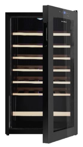 EuropAce 36 Bottles Wine Chiller | 3 Layered Anti-UV Glass, Beechwood Shelves (EWC3362DGY) 