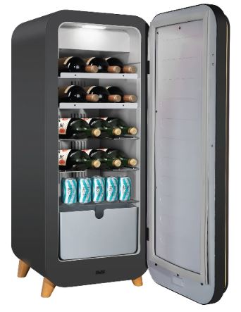 EuropAce LumiCool Series Wine & Beverage Chiller | Ambient Door Rim Light, Available in 3 Colours (EWC7122DMT/WH/BK) 
