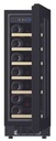 EuropAce 20 bottles Slim Wine Cooler with Wooden Shelves (EWC8202DBK)