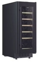 EuropAce 20 bottles Slim Wine Cooler with Wooden Shelves (EWC8202DBK)