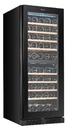 EuropAce 70 Bottles Dual Zone Wine Chiller | 3 Layered Anti-UV Glass, Beechwood Shelves (EWC8701DBK) 