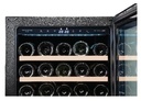 EuropAce 70 Bottles Dual Zone Wine Chiller | 3 Layered Anti-UV Glass, Beechwood Shelves (EWC8701DBK) 