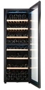 EuropAce 98 Bottles Dual Zone Wine Chiller | 3 Layered Anti-UV Glass, Beechwood Shelves (EWC8981DBK) 