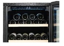 EuropAce 98 Bottles Dual Zone Wine Chiller | 3 Layered Anti-UV Glass, Beechwood Shelves (EWC8981DBK) 