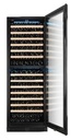 EuropAce 154 Bottles Dual Zone Wine Chiller | 3 Layered Anti-UV Glass, Beechwood Shelves (EWC8154DBK) 