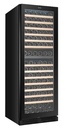 EuropAce 154 Bottles Dual Zone Wine Chiller | 3 Layered Anti-UV Glass, Beechwood Shelves (EWC8154DBK) 