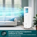 EuropAce 4-IN-1 Hoseless Spot Cooler with Air Con Compressor | Hybrid Cooling Technology, 60% Energy Savings, 3 to 7x More Power (13K BTU of Cooling Power) (EHAC13DH1WH)