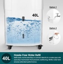 EuropAce 4-IN-1 Hoseless Spot Cooler with Air Con Compressor | Hybrid Cooling Technology, 60% Energy Savings, 3 to 7x More Power (18K BTU of Cooling Power)(EHAC18DH2WH)
