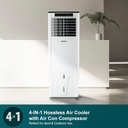 EuropAce 4-in-1 Hoseless Spot Cooler w Air Con Compressor – Hybrid Cooling Technology, 53% Energy Savings, 3 to 7x More Power (25K BTU of Cooling Power) (EHAC25DH3WH) 