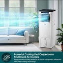 EuropAce 4-in-1 Hoseless Spot Cooler w Air Con Compressor – Hybrid Cooling Technology, 53% Energy Savings, 3 to 7x More Power (25K BTU of Cooling Power) (EHAC25DH3WH) 