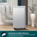 EuropAce [2025 Model] 15,000 BTU Dual Hose Portable Air Conditioner | 320sqft, Compact Series (EPAC15T3E)