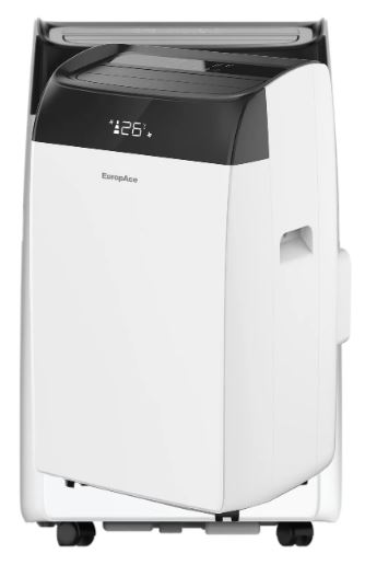 EuropAce [2025 Model] 15,000 BTU Air Purifying Dual Hose Portable Aircon with WiFi (4-IN-1) | 320sqft, 99.97% Airborne Particles Removal, Smart WiFi, Front LED Display with FREE Tower Fan (Worth $179)(EPAC15E6UV) 