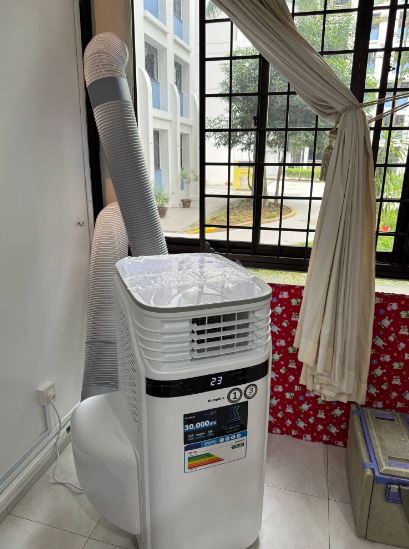 EuropAce [2025 Upgraded Model] 30,000 BTU Dual Hose Portable Air Con | The Most Powerful Portable AC in Singapore, 755sqft Large Area Coverage, Commercial Grade Cooling Power (EPAC30Z)