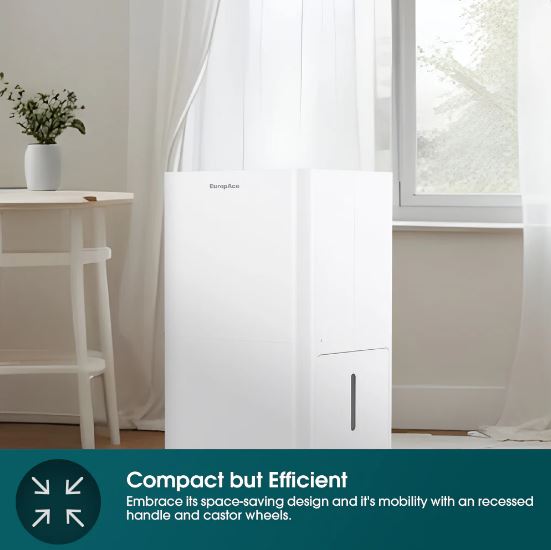EuropAce 14L Smart Dehumidifier + Standalone HEPA Air Purifier + Laundry Dryer (3-in-1) | 3Y Full Warranty (EDH3140DWH) 