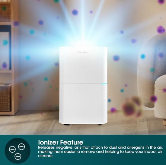 EuropAce 25L Smart Dehumidifier + Standalone H13 Air Purifier w Ioniser + Laundry Dryer (4-in-1) | 3Y Full Warranty (EDH5251BWH) 