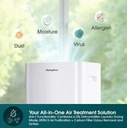 EuropAce 25L Smart Dehumidifier + Standalone H13 Air Purifier w Ioniser + Laundry Dryer (4-in-1) | 3Y Full Warranty (EDH5251BWH) 