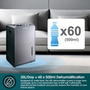 EuropAce 30L Dual Louvre Dehumidifier + Air Purifier with FREE 7" USB Portable Fan (Worth $109) (EDH6300DGY + FREE EUF3753DGY) 