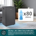 EuropAce 40L Smart DC Shoe Drying Dehumidifier + Air Purifier with FREE Tower Fan (Worth $299) (EDH8400DGY + FREE ETF9111DWH) 