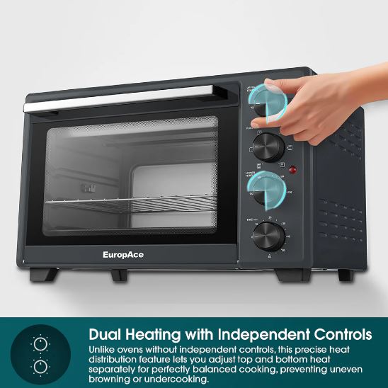 EuropAce 30L Electric Convection Oven with Rotisserie (EEO5303DGY)