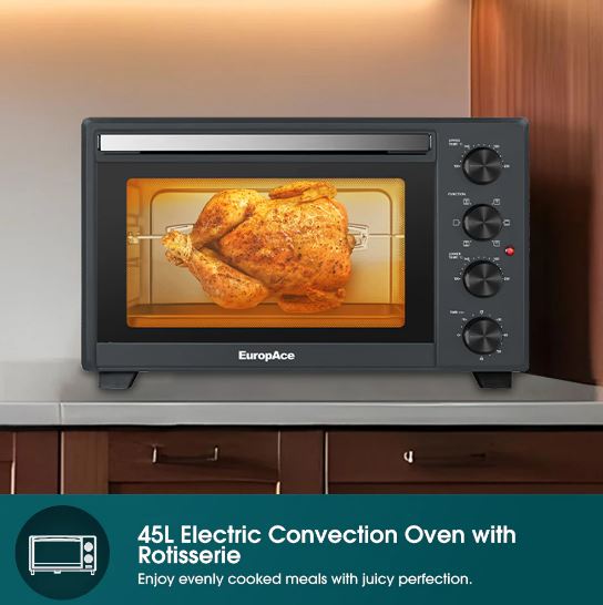 EuropAce 45L Electric Convection Oven with Rotisserie (EEO5451DGY) 
