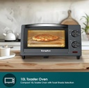 EuropAce 10L Compact Toaster Oven with Toast Shade Selection (ETO2103DGY) 