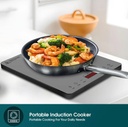 EuropAce 10L 2000W Slim Portable Induction Cooker | Full Crystal Glass Cooktop for High Durability and Heat Resistance | Perfect for Daily Cooking (EIC7201DGY) 