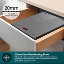 EuropAce 10L 2000W Slim Portable Induction Cooker | Full Crystal Glass Cooktop for High Durability and Heat Resistance | Perfect for Daily Cooking (EIC7201DGY) 