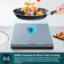EuropAce 10L 2000W Slim Portable Induction Cooker | Full Crystal Glass Cooktop for High Durability and Heat Resistance | Perfect for Daily Cooking (EIC7201DGY) 
