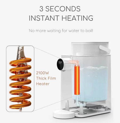 EuropAce 3.6L Filtered Instant Hot Water Dispenser | 99°C Instant Boil | Plug and Play (EWP3361A)