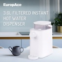 EuropAce 3.6L Filtered Instant Hot Water Dispenser | 99°C Instant Boil | Plug and Play (EWP3361A)