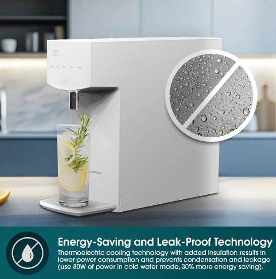 EuropAce Tankless Hot & Cold Water Purifier | Leak Proof Technology | Energy Saving | Made in Korea | Quality Water | Instant Refrigerator-Cold or 90++°C Hot Water (EWP9120DWH) 