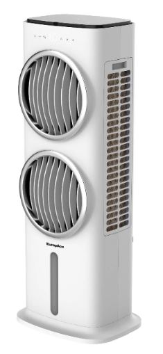 EuropAce 10L Air Cooler with Ionizer| Powerful Airflow with Vortex fan blades, Ionizer & Effective Cooling Power (ECO7109DWH)