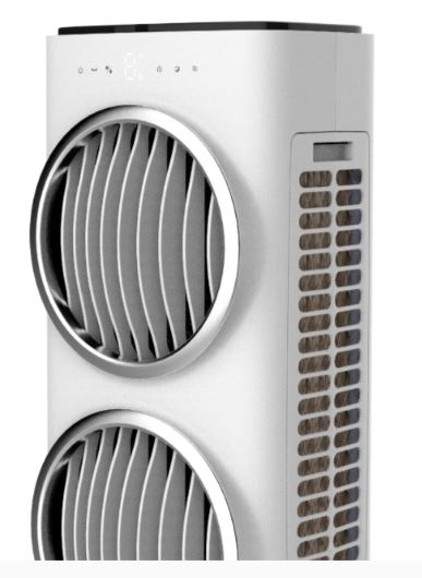 EuropAce 10L Air Cooler with Ionizer| Powerful Airflow with Vortex fan blades, Ionizer & Effective Cooling Power (ECO7109DWH)