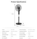 EuropAce 18” Stand Fan Mechanical (ESF3180D)