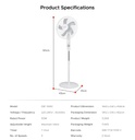 EuropAce 16” Stand Fan With Remote Control (ESF3169C)