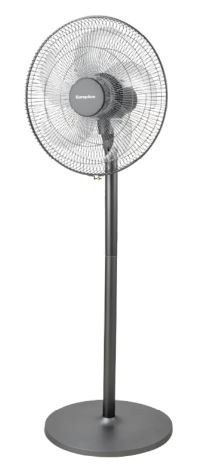 EuropAce 16” DC Stand Fan with Remote | Energy Efficient, Low Noise & Powerful Airflow | Ideal for Large Rooms & Open Spaces (ESF5165EDCR) Metallic Grey