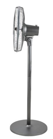 EuropAce 16” DC Stand Fan with Remote | Energy Efficient, Low Noise & Powerful Airflow | Ideal for Large Rooms & Open Spaces (ESF5165EDCR) Metallic Grey