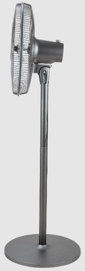 EuropAce 16” DC Stand Fan with Remote | Energy Efficient, Low Noise & Powerful Airflow | Ideal for Large Rooms & Open Spaces (ESF5165EDCR) Metallic Grey