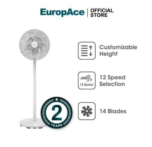EuropAce 14" DC Tatami Fan with Remote Control (EJF7145ZWH) 