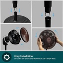 EuropAce 12” Portable DC High Velocity Fan w Ambient Light | Power on the Go (Power Bank Compatible), 3D Oscillation, Easy Clean (ELF7128DWD)