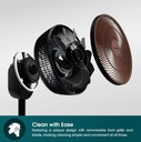 EuropAce 12” Portable DC High Velocity Fan w Ambient Light | Power on the Go (Power Bank Compatible), 3D Oscillation, Easy Clean (ELF7128DWD)