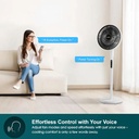 EuropAce 14” Whispr DC High Velocity Fan | Voice Control, Aerospace Inspired Blades for Powerful Airflow, Easy Cleaning (ELF7147DWH)
