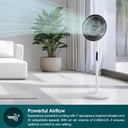 EuropAce 14” Whispr DC High Velocity Fan | Voice Control, Aerospace Inspired Blades for Powerful Airflow, Easy Cleaning (ELF7147DWH)