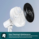EuropAce 14” Whispr DC High Velocity Fan | Voice Control, Aerospace Inspired Blades for Powerful Airflow, Easy Cleaning (ELF7147DWH)