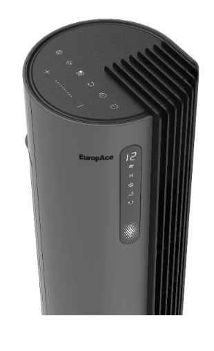 EuropAce 44" DC Tower Fan with Air Sterilizer | 99.99% Bacteria & Virus Sterilization with FREE Desk Fan (Worth $79) (ETF7114DWH + EDF1731DWH) 