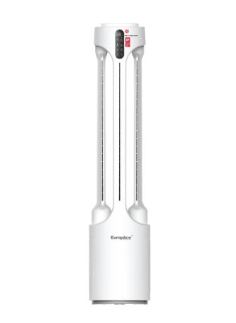 EuropAce Intelligent Dual Wings Air Purifying Bladeless Fan | Dual Korean True HEPA FILTER, AI Smart Wind, Patented 3-Way Airflow (Triple Airflow) with FREE Tower Fan (Worth $179) (EBFZ1WH + ETF1102DMG) 