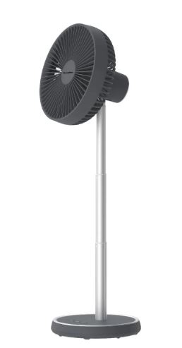 EuropAce 7” Rechargeable DC Fan with Adjustable Height (EUF3753DGY) Grey