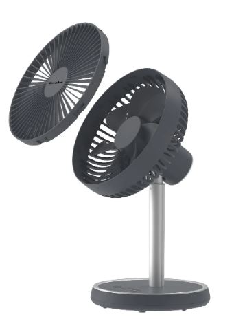 EuropAce 7” Rechargeable DC Fan with Adjustable Height (EUF3753DGY) Grey