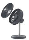 EuropAce 7” Rechargeable DC Fan with Adjustable Height (EUF3753DGY) Grey