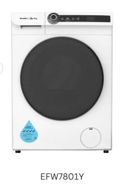 Bundle A EFW7801Y + EDY8801YWH EuropAce 8KG 4 Ticks Steam Front Load Washer | BLDC Motor + EuropAce 8Kg Heat Pump Dryer